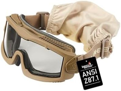 Lancer Tactical AERO Airsoft Tactical Safety Goggles -3mm Dual Pane Lens, Anti-Fog Glasses for Hunting and Cycling-One Len (TAN)