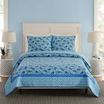 Vera Bradley Turtle Dream Reversible Quilt Set, Full/Queen, Blue