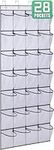 Shoe Organizer 28 Mesh Large Pockets Over The Door Hanging Shoe Organizer for Closet Door Shoe Rack Hanger Holder (White)