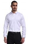 Bowrain Men's Satin Shirt Full Sleeves, (White), (Medium)