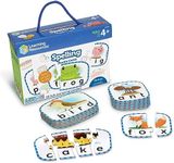 Learning Resources Spelling Puzzle Cards, Kindergarten Readniness, Self Correcting Puzzles, Ages 4+ (Multi)