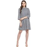 US Polo Association Women's Linen A-Line midi Dress (UWDR0722_Poseiden_X-Large Tf)