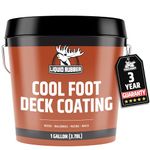 Liquid Rubber Cool Foot Deck Coating - Solar Protection Deck Paint, Non-Toxic Multi-Surface Cool Decking Sealant, Easy to Apply, Misty Gray, 1 Gallon