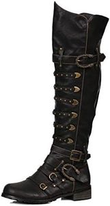 Ellie Shoes Men's 158-Wilbur Steampunk Costume Boots - Combat Shoes, Black Patent, L