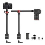 jusmo MT-88 Overhead Camera Mount Desk Stand Phone Holder for Video Recording, Horizontal/Vertical Switching, Aluminum 4-Sections Light Stand for DSLR, Cameras, Phones, Lights, Max Load 13.23Ibs