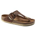 Birkenstock Women's Gizeh Big Buckle Cognac, Oiled Leather Flip Flops, 3.5 UK