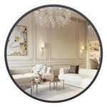 Heymirro Round Mirror 36 Inch Black Metal Framed Wall Mounted Circle Mirror for Living Room,Vanity,Wall Mirror for Entryway and Bedroom