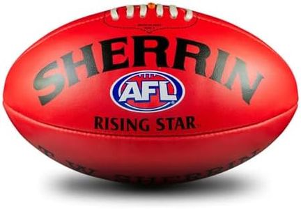 Sherrin AFL Rising Star Leather Football, Red, Size 3