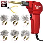 Plastic Welding Kit, 3s Instant Heating, 4 Shapes/750pcs Preciva 50W Red Plastic Repair Kit, Brass Heating Core with Double Led Light, for Welding Broken Plastics, Car Bumper, etc