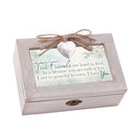 Cottage Garden True Friends Hard to Find Petite Locket Distressed Natural Music Box Plays Wonderful World