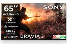 Sony BRAVIA 3 Series 164 cm (65 inches) 4K Ultra HD AI Smart LED Google TV K-65S30B (Black)