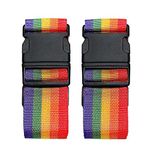 MyViradi Luggage Straps, Bright Colors Adjustable Suitcase Belts with Quick Release Buckle (Combo of 2)