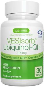 Vesisorb Ubiquinol 100mg, aktive Form von Coenzym Q10, bioverfügbares Antioxidant, Kaneka patentierte Formel, 30 Weichkapseln, von Igennus