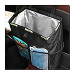 CGEAMDY Hanging Car Trash Can with Storage Pockets, Waterproof Oxford Auto Garbage Bag, Vehicle Multi-Use Organizer for Outdoor Traveling, Universal Foldable Trash Bin, for Car, Home, Office