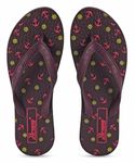 PARAGON HWK3732L Women's Purple Hawai Slippers | Comfortable Everyday Waterproof Flip Flops with Cushioned Footbed, Anti-Skid Soles, Sturdy Straps and Stylish Design | Perfect for Everyday Use