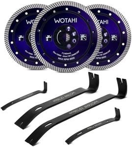 WOTAHI 3-Piece 7 inch Turbo Diamond Tile Saw Blades & 4-Piece Flat Pry Bar Set