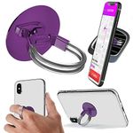 Aduro Phone Ring Holder [3-in-1] - Phone Ring, Phone Stand, Phone Car Vent Mount, Finger Grip Phone Holder for All iPhone, Samsung Galaxy (Purple)