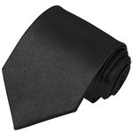 Men Ties Solid Color Neck Tie for Men Wedding Business Formal Neckties (Black)