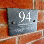 Bespoke Slate House Signs - Handmade Custom Door Number Wall Plaque with Rustic Black Farmhouse Design - Includes Screws & Fixings - Ideal for Home, Office, Gate, Porch - 20x15cm