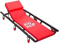 BIG RED TR6452 Torin Rolling Garage/Shop Creeper: 40" Padded Mechanic Cart with Adjustable Headrest and 6 Casters, Red