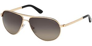 Tom Ford MARKO FT 0144 Shiny Rose Gold Black/Dark Grey Brown 58/13/140 men Sunglasses