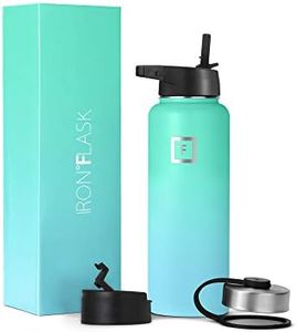 IRON °FLASK Sports Water Bottle - 40 Oz 3 Lids (Straw Lid), Leak Proof - Stainless Steel Gym & Sport Bottles for Men, Women & Kids - Double Walled, Insulated Thermos, Metal Canteen
