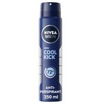 NIVEA MEN Cool Kick Spray Anti-Perspirant (250ml), Deodorant Spray for 72H Protection, Men's Sweat Block Aerosol with Cool-Care Formula, Prevents Odour and Sweat