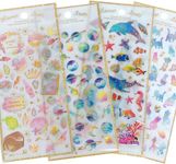 SUPER TOY 3D Epoxy Animal Stickers for Kids & Toddlers, 200+ Stickers, 6 Sheets Epoxy Stickers for Scrapbooking, Style Including Cats, Dolphins, Unicorns, Moon, Rabbits, Space