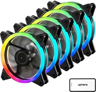 upHere 120mm RGB Series Case Fan,Quiet Edition High Airflow LED Case Fan for PC Cases-5 Pack