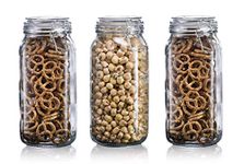 STAR WORK Airtight Storage Jars with Silicon Clamp Buckle Lid | Kitchen Transparent Box Accessories for Food Spice Masala Containers Pickle Cereal Canister Container (1.2 Liters Pack of 3, glass)