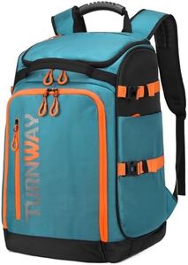 TurnWay Ski/Snowboard Boot Bag/Skating Bag | Excellent for Store and Transport Gear, Jacket, Helmet, Goggles, Gloves & Accessories (Blue-Orange)