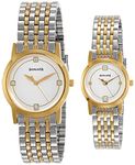 Sonata Quartz Analog Silver Dial Stainless Steel Strap Watch for Couple-NS71178137BM01P