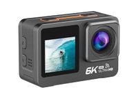 DEVIANT 6K Action Camera with Dual Touch Screens | 50MP Ultra HD Photo |170° Wide Angle Lens | EIS Stabilization | Waterproof 30M | WiFi Connectivity | Remote | 256GB SD Card Support Vlogging Camera