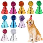 10PCS Party Hat Dog Birthday Hat, Cat Dog Party Hats Multi-Color Cat Hats Mini Party Hats For Stuffed Animals Adjustable Headbands Birthday Hats For Holiday Wedding Puppies Kittens Costume Accessories