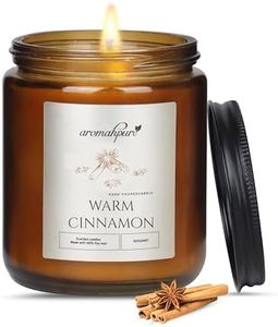 Aromahpure Premium Black Screw Jar Candle | Cinnamon Scented Candle | 100% Soy Wax, Smokeless Candle | Pack of 1 | Long Lasting Aroma Candles| Scented Candles for Home D�cor, IFRA Certified