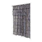 Carnation Home Fashions "Carmen Crushed Voile Fabric Shower Curtains with Ruffled Tiers, Zebra, 70 by 72-Inch