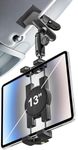 woleyi Tablet Holder for Car Sun Visor - [Metal Magic Arm] 360° Adjustable Tablet Car Mount for iPad Holder Super Visor Clamp, for 4.7-12.9" Tablet, iPad Pro, Air, Mini, Galaxy, Phone, Switch, Camera