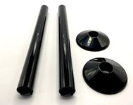 Greened House Black Radiator Pipe Covers SnapFit 2 Pack 200mm Long 15mm Pipe Central Heating Clip On Covers Snappit