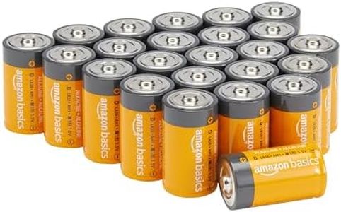 Amazon Basics 24 Pack D Cell All-Purpose Alkaline Batteries, Easy to Open Value Pack