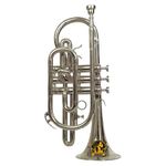 SOUND SAGA® Cornet Bb Pitch Super Brass Quality With Mouthpiece & Hard case. (Silver)