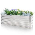 Byhagern Galvanized Raised Garden Bed Outdoor, Large Metal Planter Box Large Raised Bed for Vegetables.…