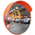 Convex Safety Mirror - 60CM | Round Safety Convex Mirror for Driveway | Wide Angle Visible High-Definition Convex Security Mirror with Plastic Body Perfect for Garages, Parking Lots (1 Pcs)