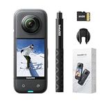 Insta360 X3 Get-Set Kit - Waterproof 360 Action Camera with 1/2" 48MP Sensors, 5.7K 360 Active HDR Video, 72MP 360 Photo, 4K Single-Lens, 60fps Me Mode, Stabilization, 2.29" Touchscreen, 64GB