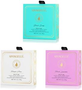 SPONGELLÉ Spongelle Wild Flower Buffer Body Scrubber Bundle with Box | Bath & Shower Loofah for Women | Exfoliator with Body Wash Infused | 14+ uses (Beach Grass, French Lavender, Freesia Pear)
