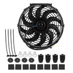 Car Fan, High Performance 12 inch Universal Car Slim Push Pull Electric Engine Cooling Fan 12V with Mounting Kit Electric Radiator Cooling Fan car radiator fan Auto Clip Fans