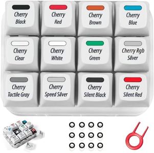 Griarrac Cherry MX Switch Tester 12-Key Mechanical Keyboard Sampler Switch Testing Tool with Keycap Puller and 24 O Rings, 40A-L & 40A-R (Includes Cherry MX Silent Speed)