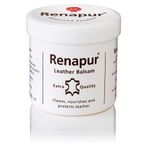 Renapur Leather Balsam, Natural Balm, Conditioner and Restorer (200 ml + Applicator Sponge) — Protector for Leather Sofas, Furniture, Shoes, Bags, Car Seats, Saddlery & Tack (Original)