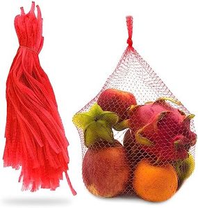 100 Pieces Reusable Nylon Mesh Net - Fruit and Vegetable Storage 24"L - Seafood Boil Bags Red Mesh Net Bag Small Netting for Produce Ideal for Onion Potato Garlic Storage Shellfish Crab Crawfish Sacks