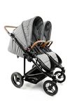 StrollAir TWIN WAY: Side by Side Twin Double Stroller - Perfect for twins and Toddler and Newborn; Independently Reversible Seats, Large Canopy; Lightweight All Terrain, Adjustable Baby Carrier - Five Point Harness, Lockable Swivel Wheels, Luxurious Design