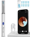 DR VAKU Exclusive New Launch Earocam Earwax Removal Tool Kit with HD Camera Wifi Connection & 6 LED Lights Endoscope Tool Ear Cleaner for iOS & Android + 11 Silicone Tips Free- White